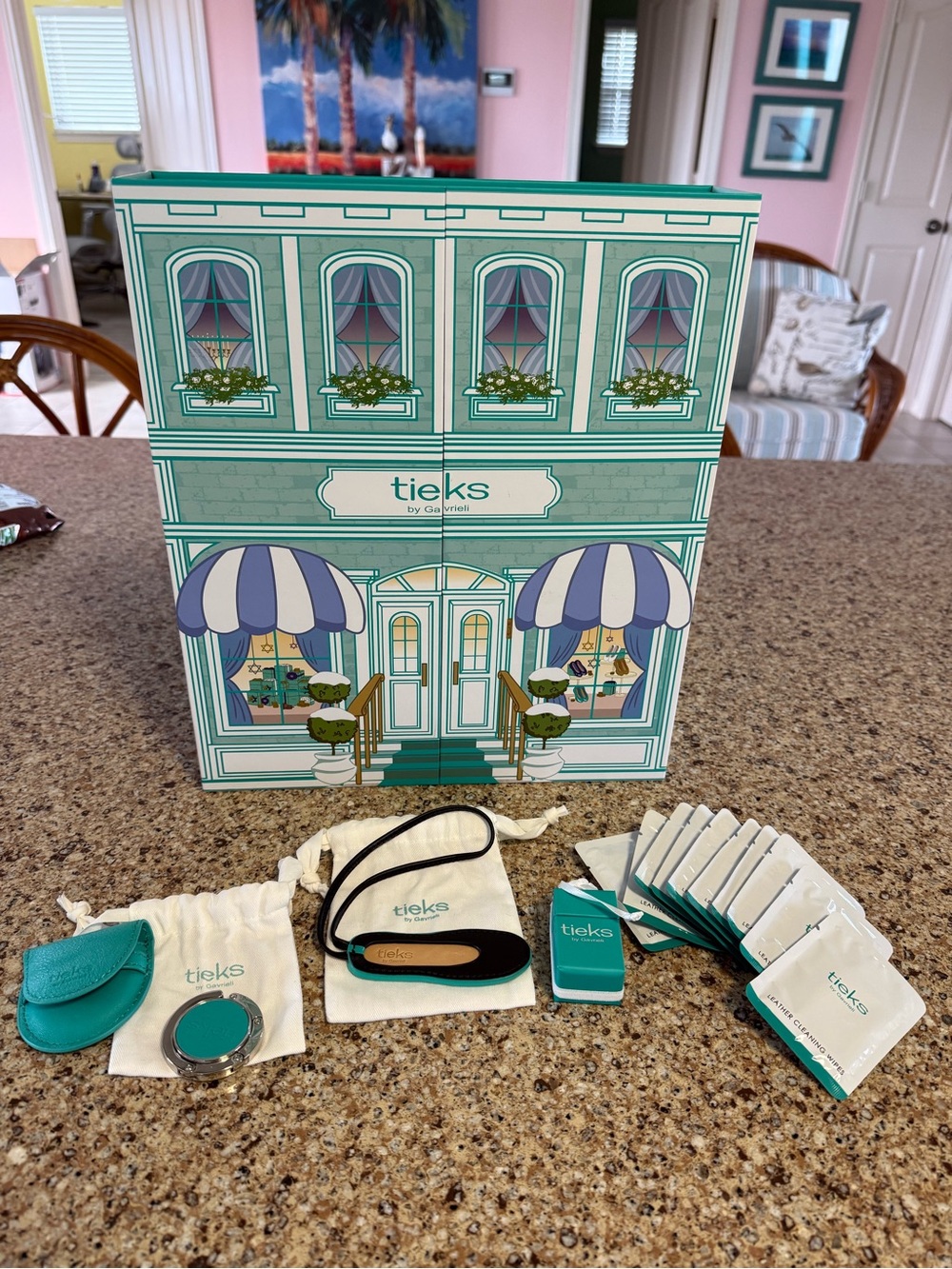 Turquoise Leather Ballet Flats Care Kit